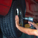 Tire changing and balancing at Totmans, Belmont, Maine