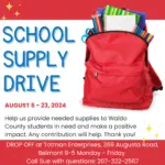 School supplies fundraiser 2024 - Totman Enterprises